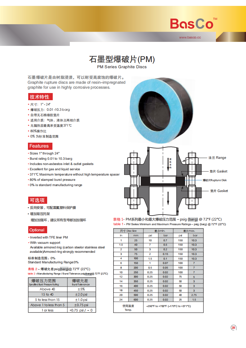 PM Type Rupture Disc